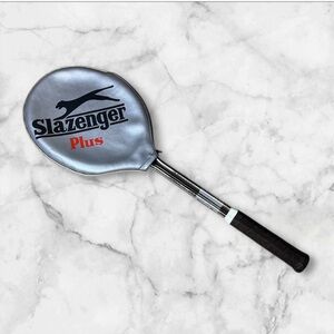 Vintage 70’s slazenger PLUS metal tennis racket 4.25 with cover made in England